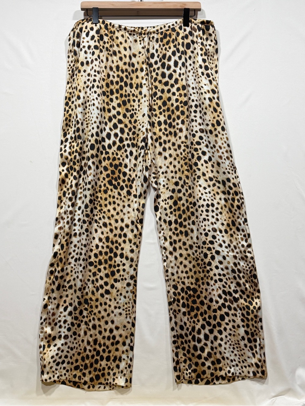 ZARA ZW Animal Print Leopard Wide Leg Pants XL NWT